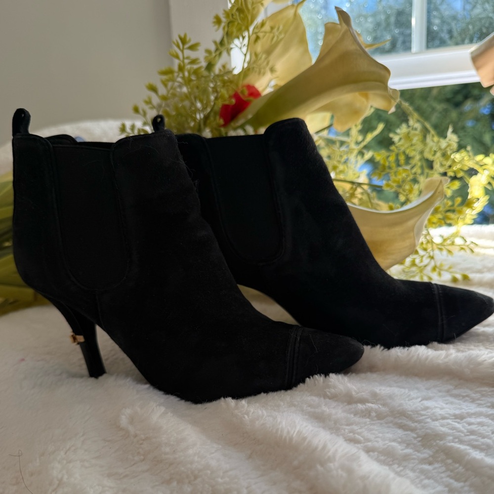 Tory Burch Black Suede Booties - Picture 2 of 11